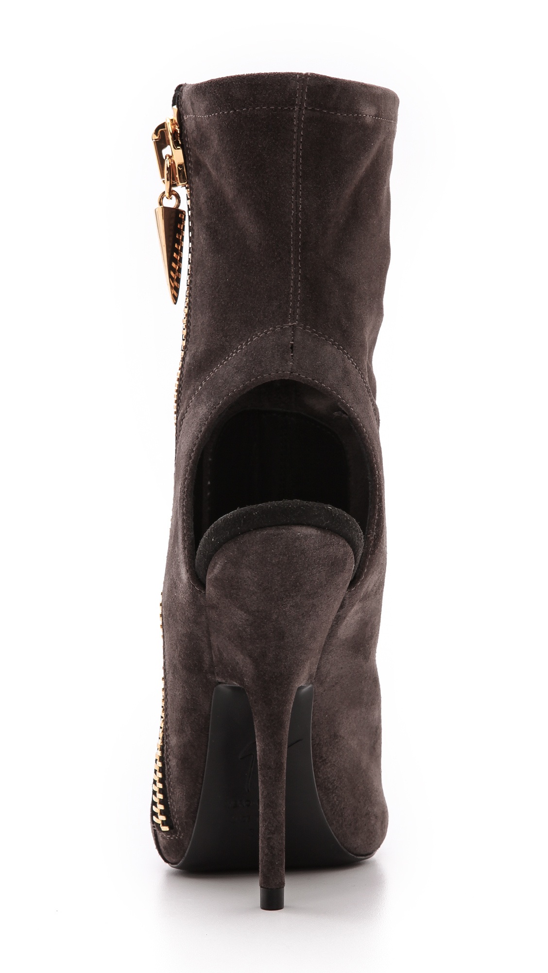 gray peep toe booties