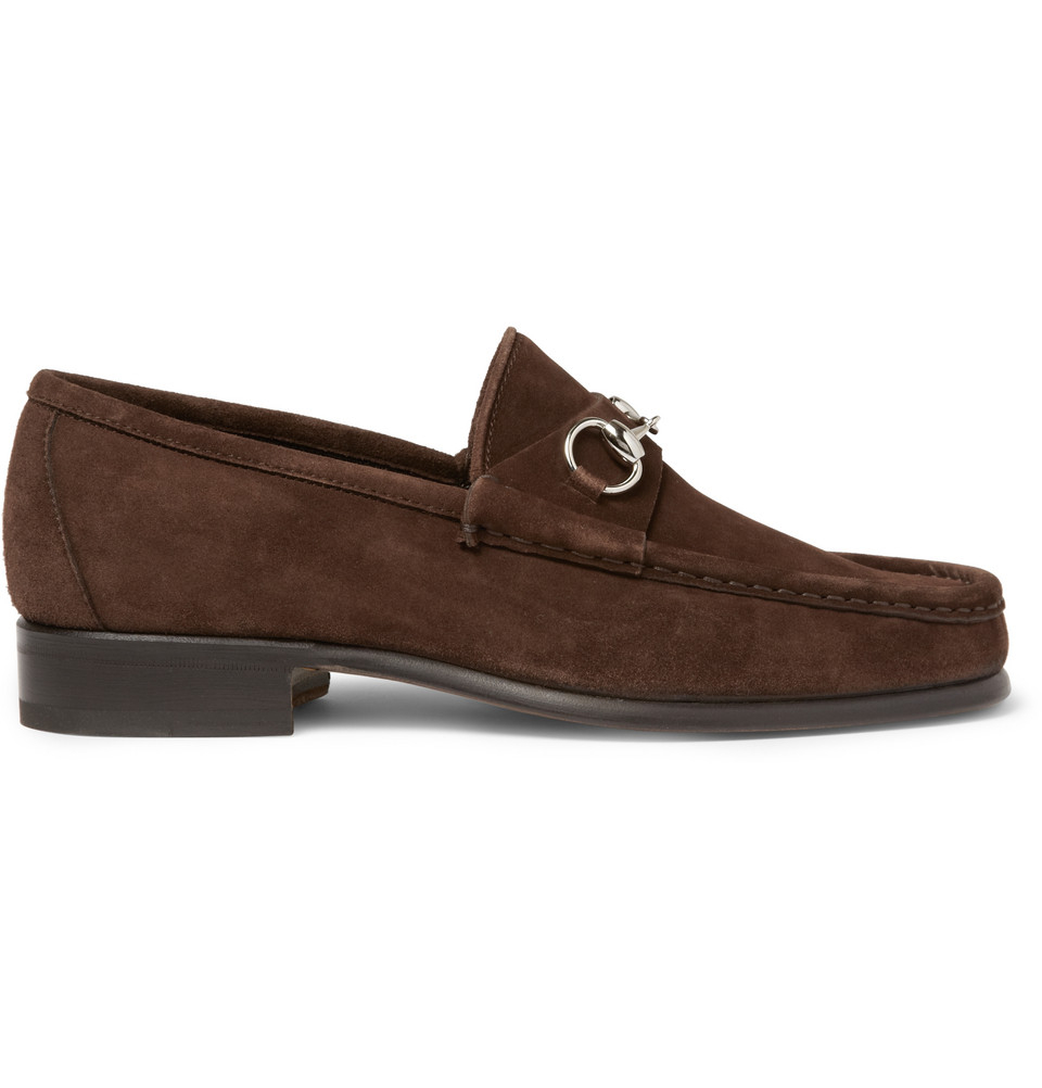 gucci horsebit loafers suede
