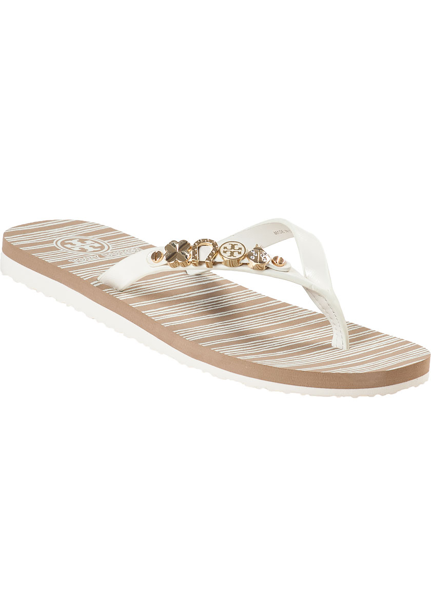 Tory Burch Kiley Flip Flop Ivory Leather in White (Ivory Leather ... Tory Burch Kiley Flip Flop Ivory Leather in White (Ivory Leather ...
