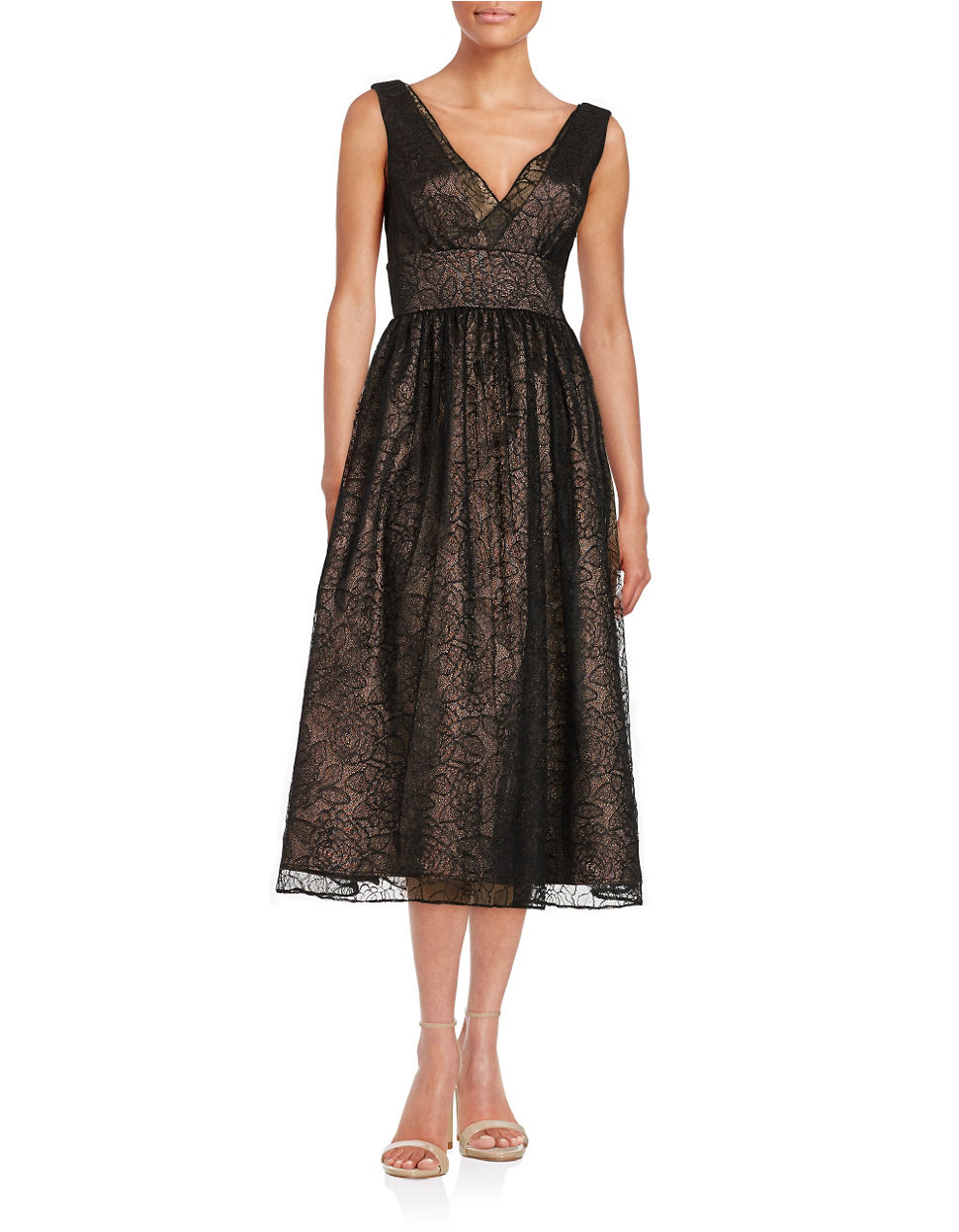 vera wang black lace dress