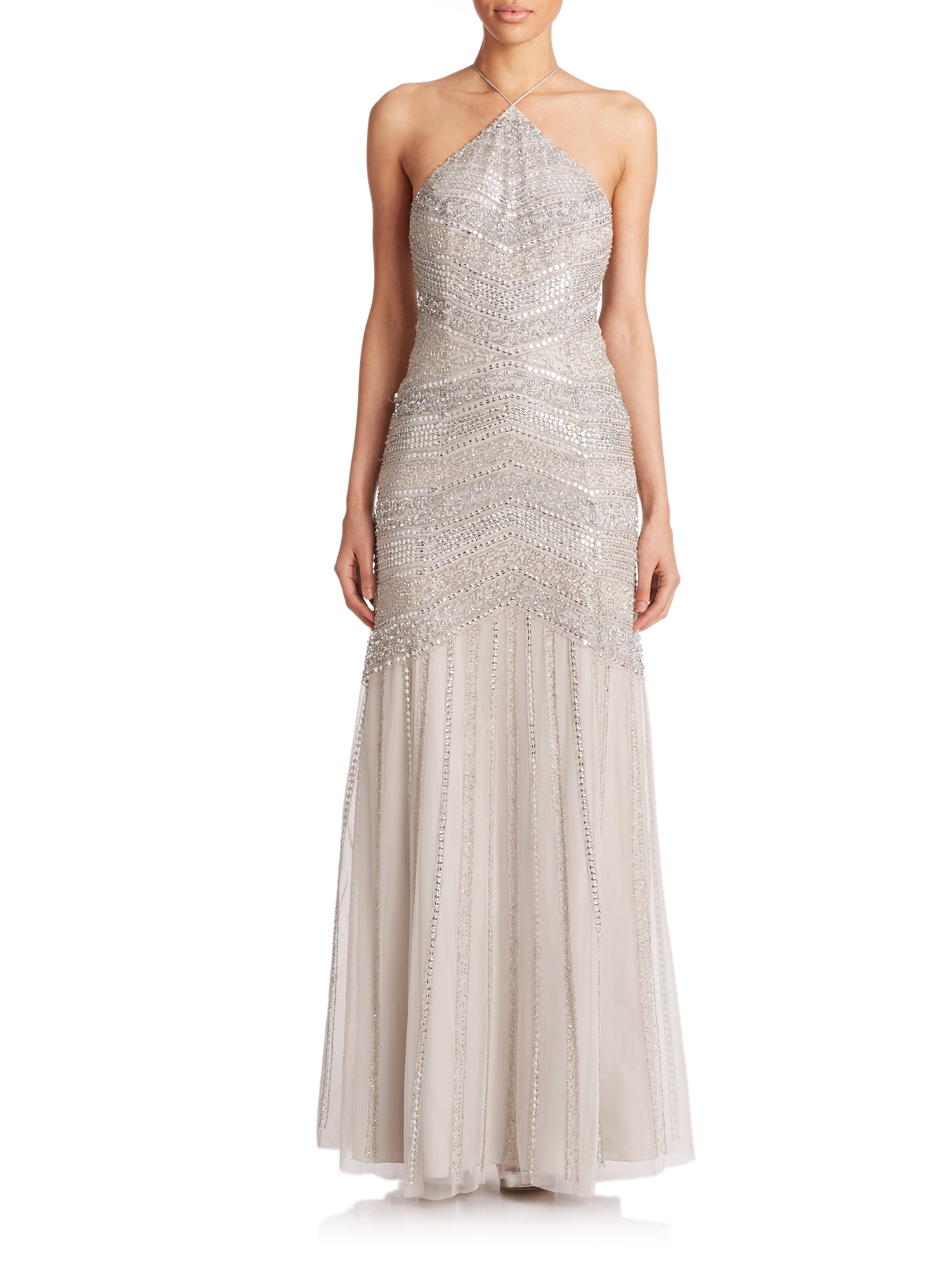 aidan mattox halter gown