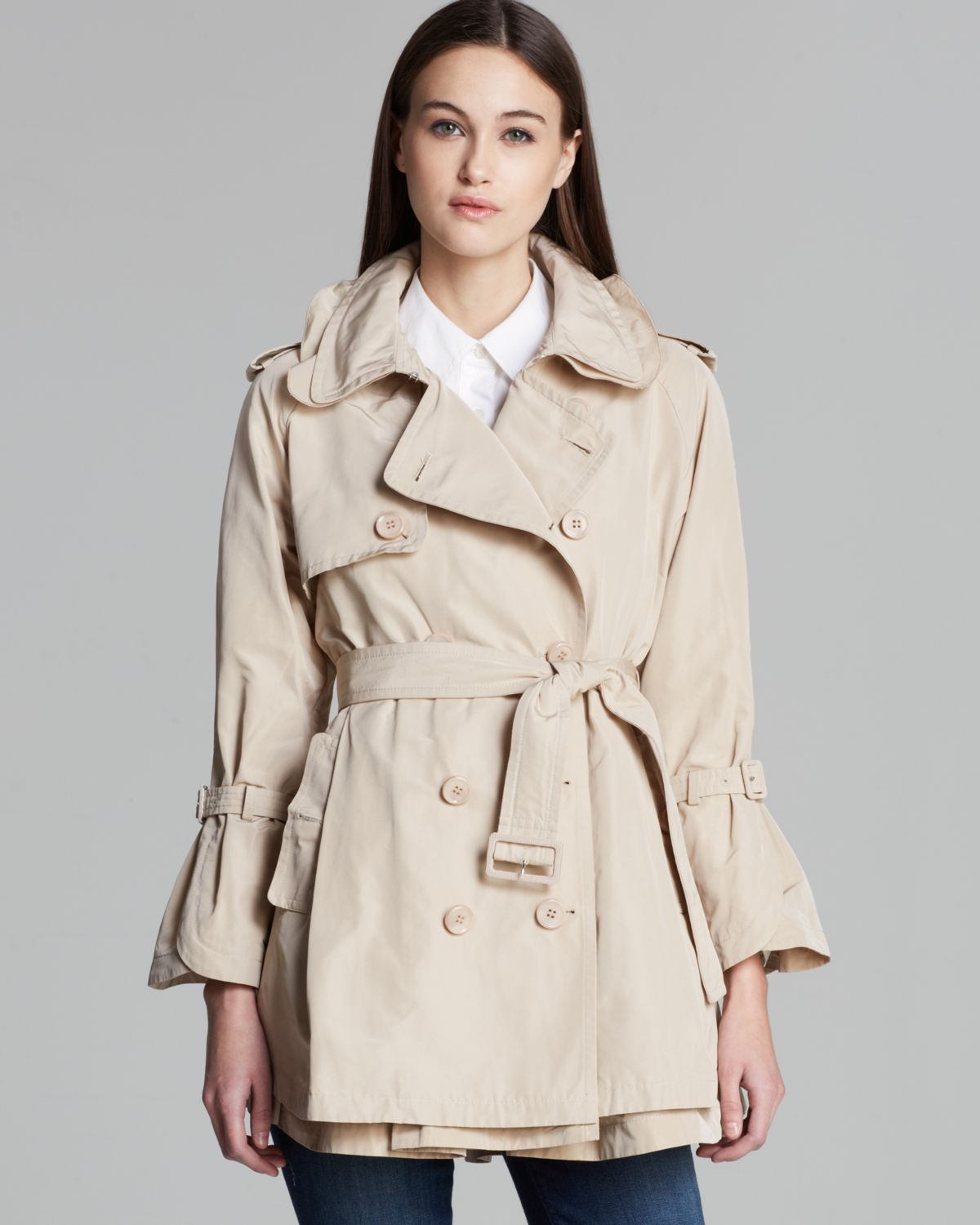 Moncler Durenne Trench Coat in Stone 
