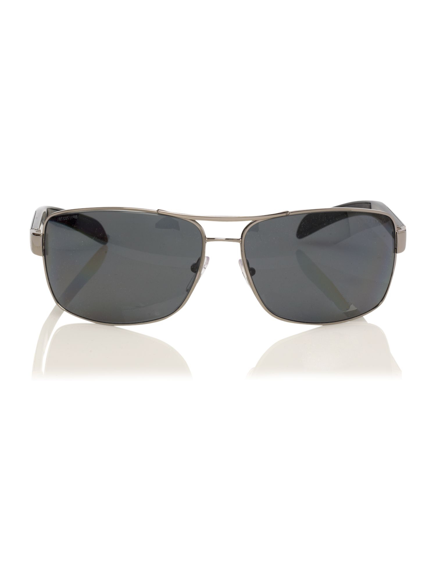 Prada linea rossa Mens Ps54is Gunmetal Aviator Sunglasses in Metallic