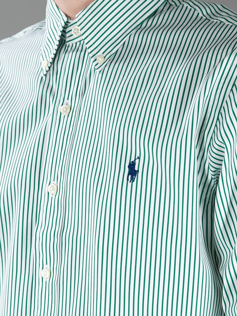 Polo Ralph Lauren Striped Shirt in Green for Men - Lyst