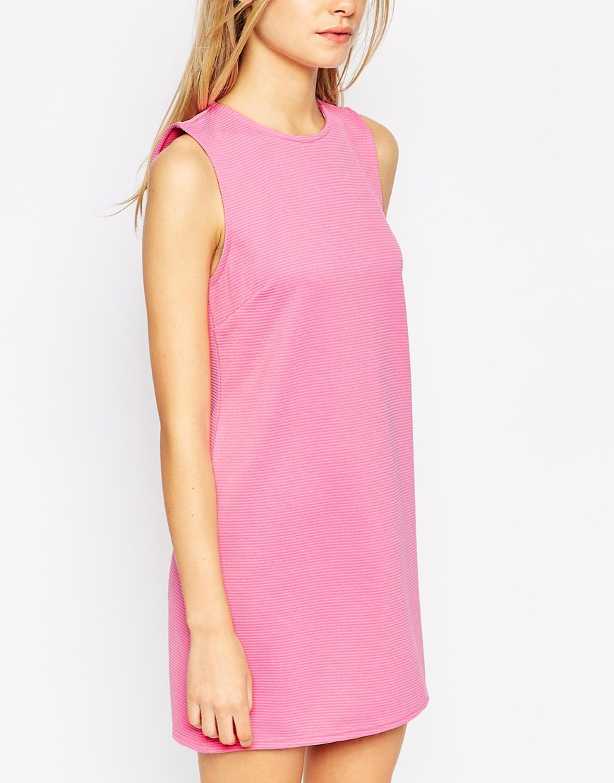 pink sleeveless shift dress