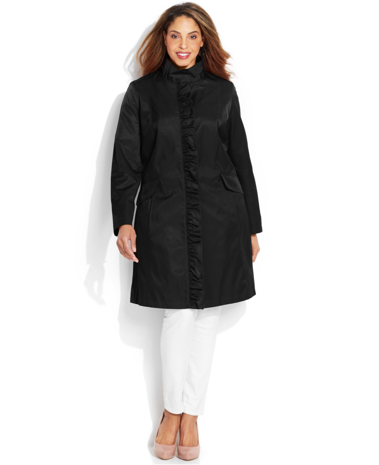 dkny women's coats plus size