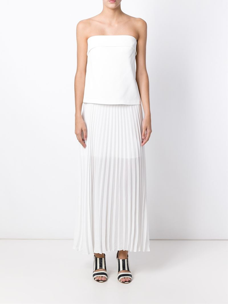 A.L.C. Pleated Strapless Dress in White 