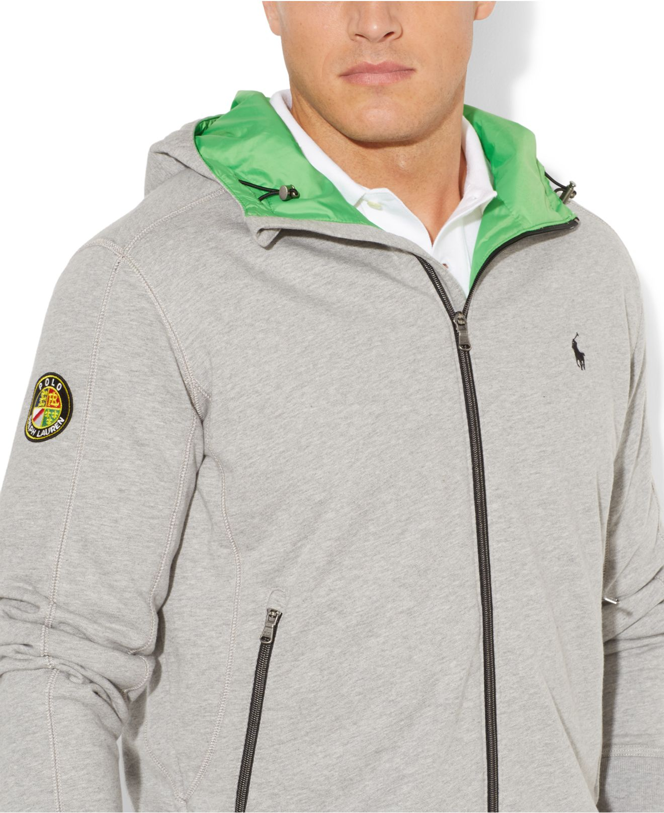 polo patch hoodie