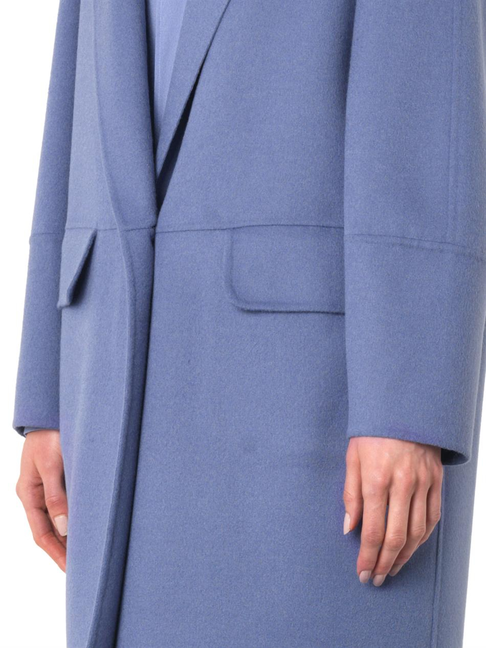 Lyst - Max mara Attuale Wool and Angora-Blend Coat in Blue