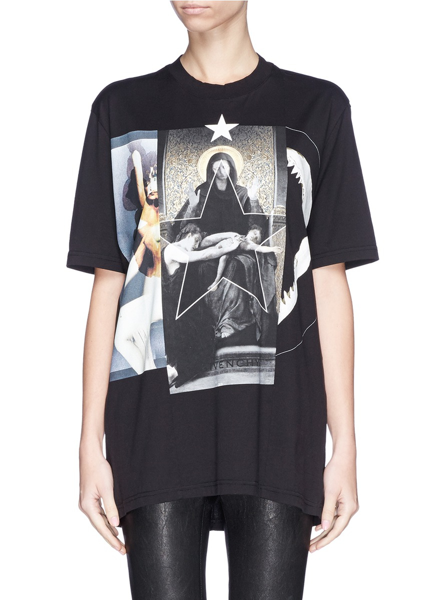 Givenchy Madonna Shark Jaw Collage Print T-shirt in Black | Lyst