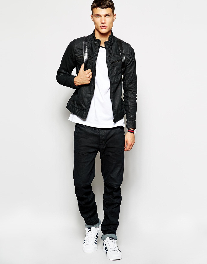 G-Star RAW G Star Denim Jacket New Riley Slim 3d Dark Aged Zip 