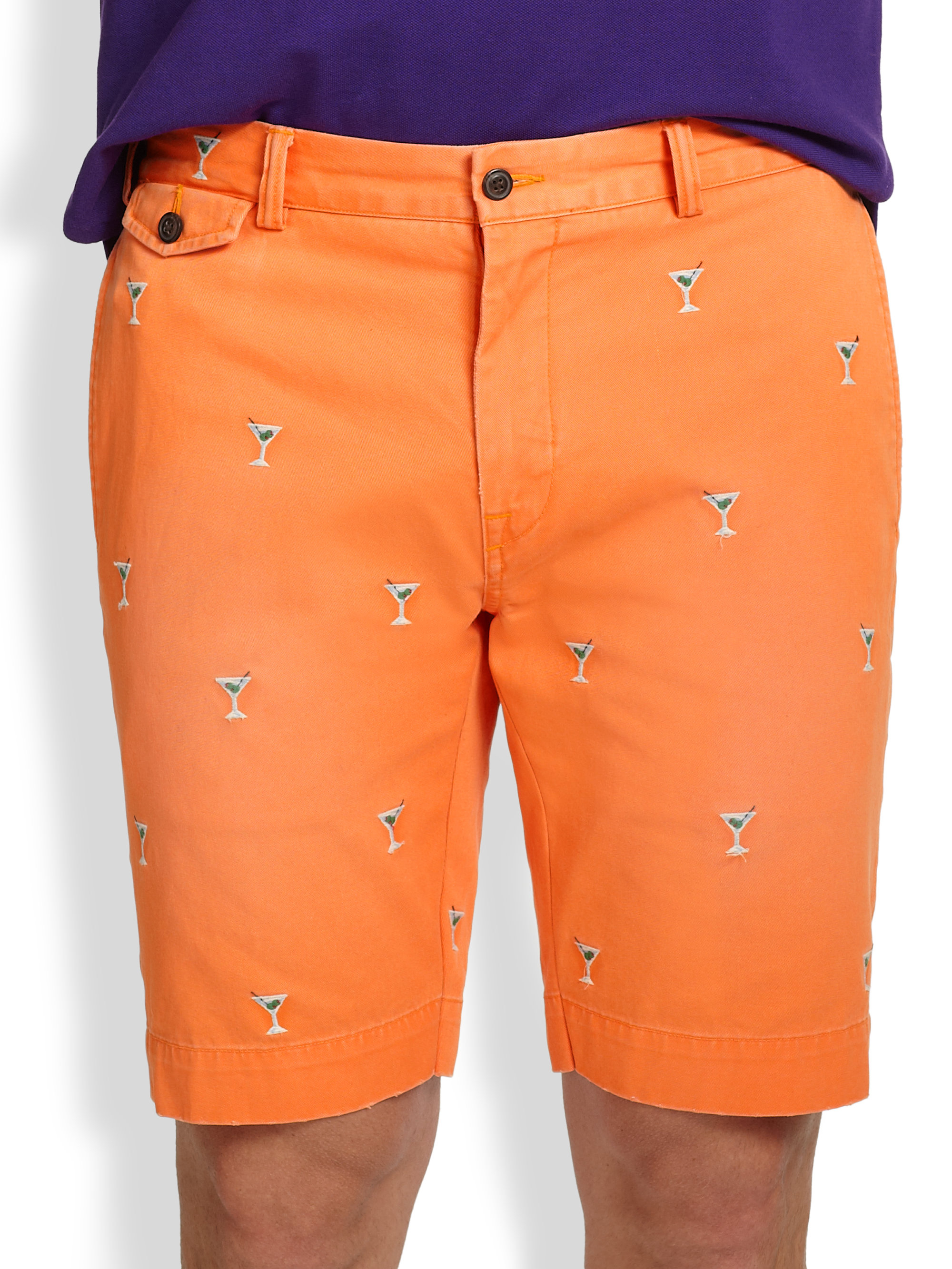 Polo Ralph Lauren Greenwich Classic-Fit Embroidered Chino Shorts in Orange  for Men | Lyst