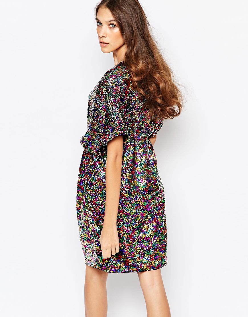 sequin kimono robe