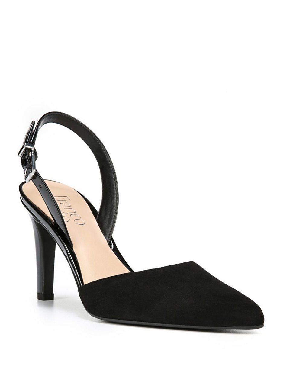 Franco Sarto Ablaze Suede Slingback Pumps in Black - Lyst