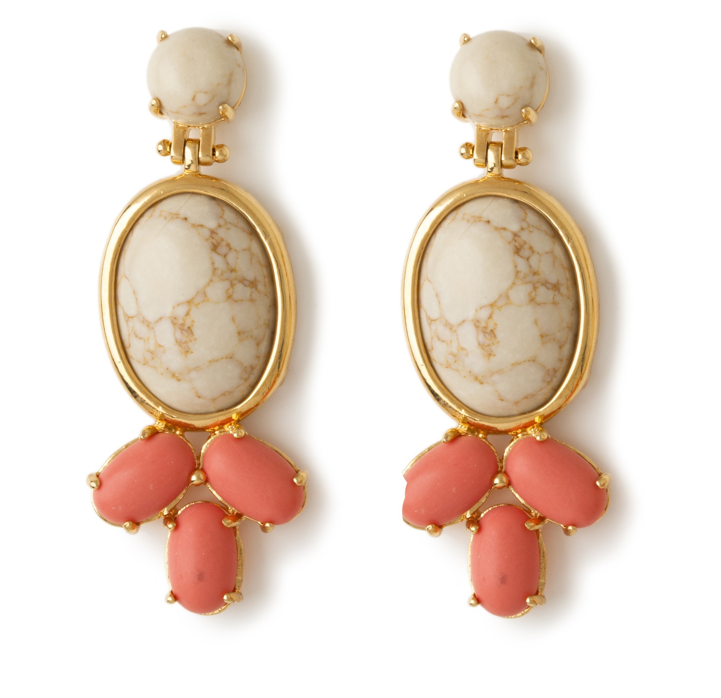 Lele Sadoughi Coral Feathered Fan Earrings in Orange (coral) | Lyst