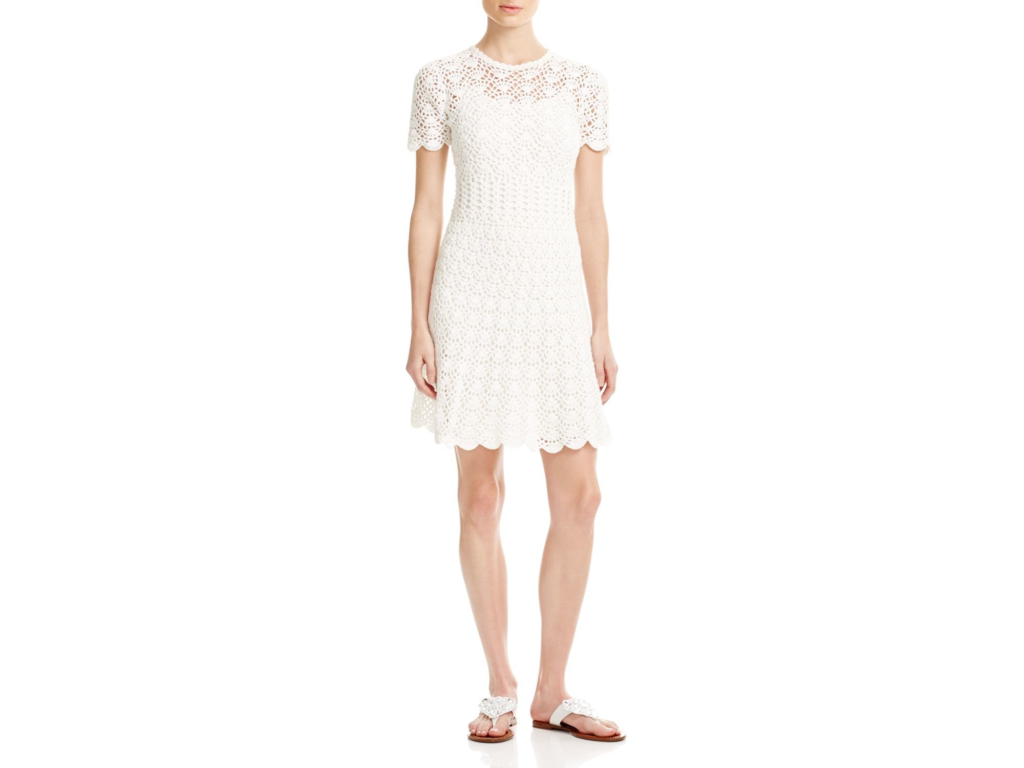 michael kors white crochet dress