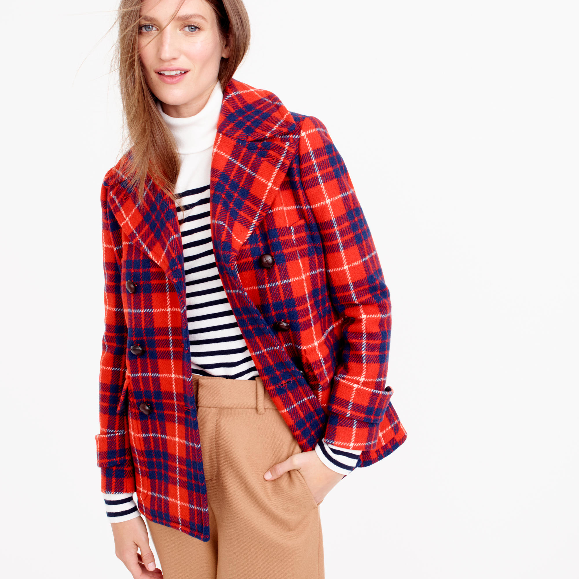 flannel peacoat