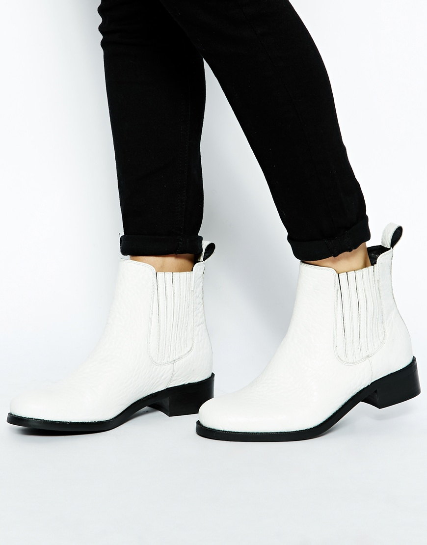 womens white ankle booties