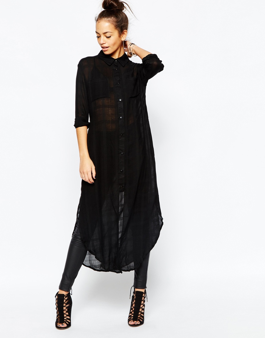 black maxi shirt