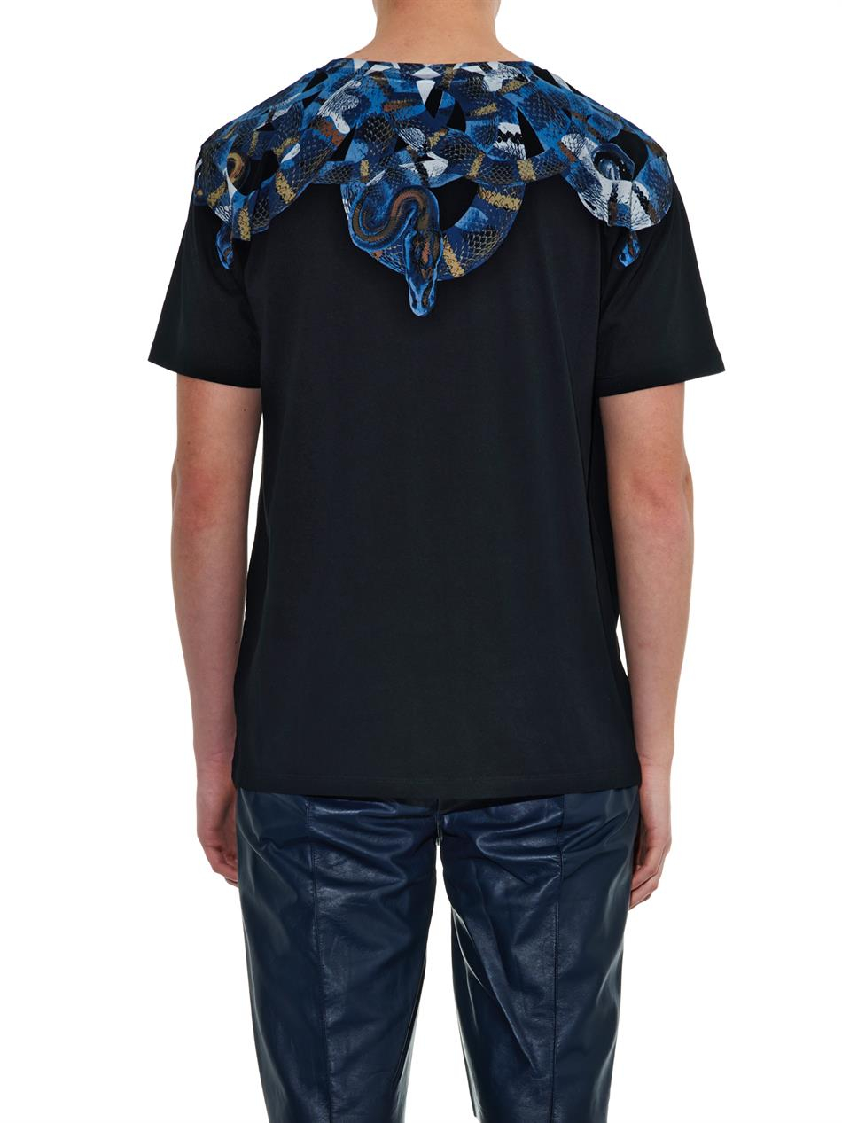 Burlon Moon Snake-Print Cotton T-Shirt Black Men - Lyst