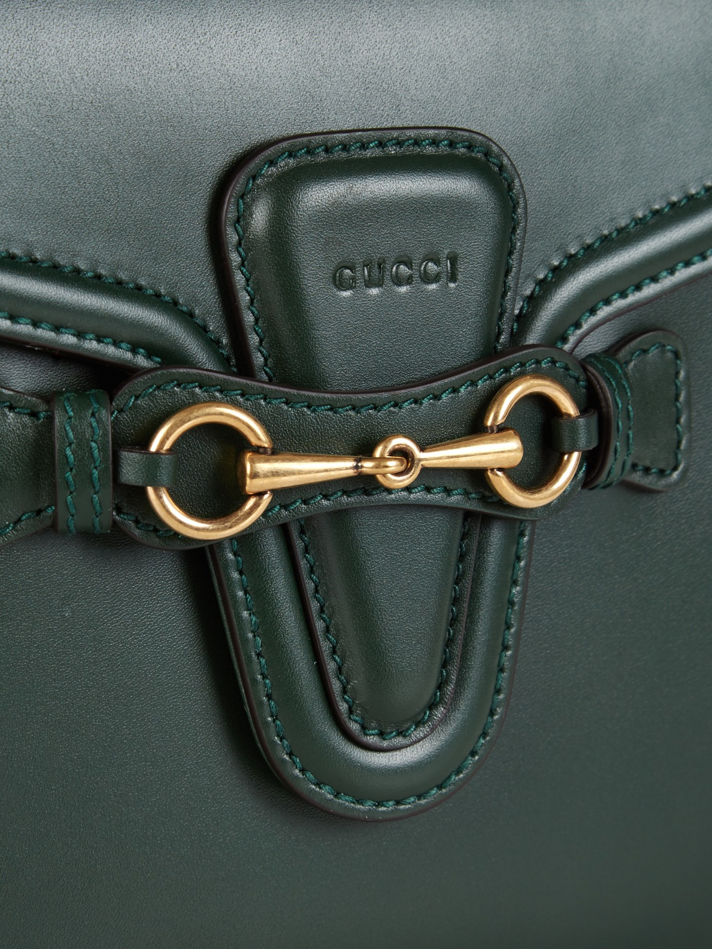 Gucci Lady Web Medium Leather Cross-body Bag in Green | Lyst