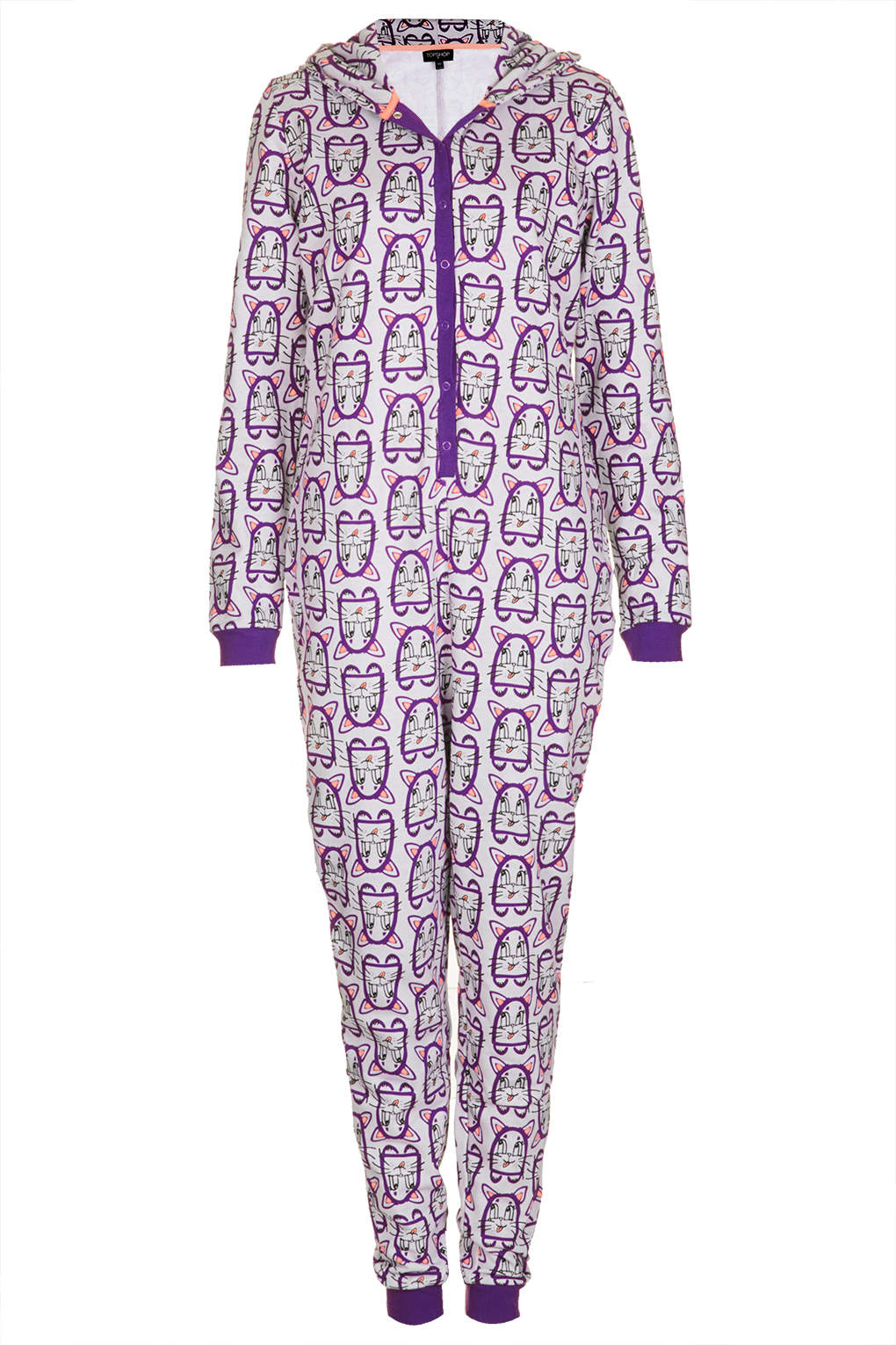 Lyst Kitten Print Onesie in Purple