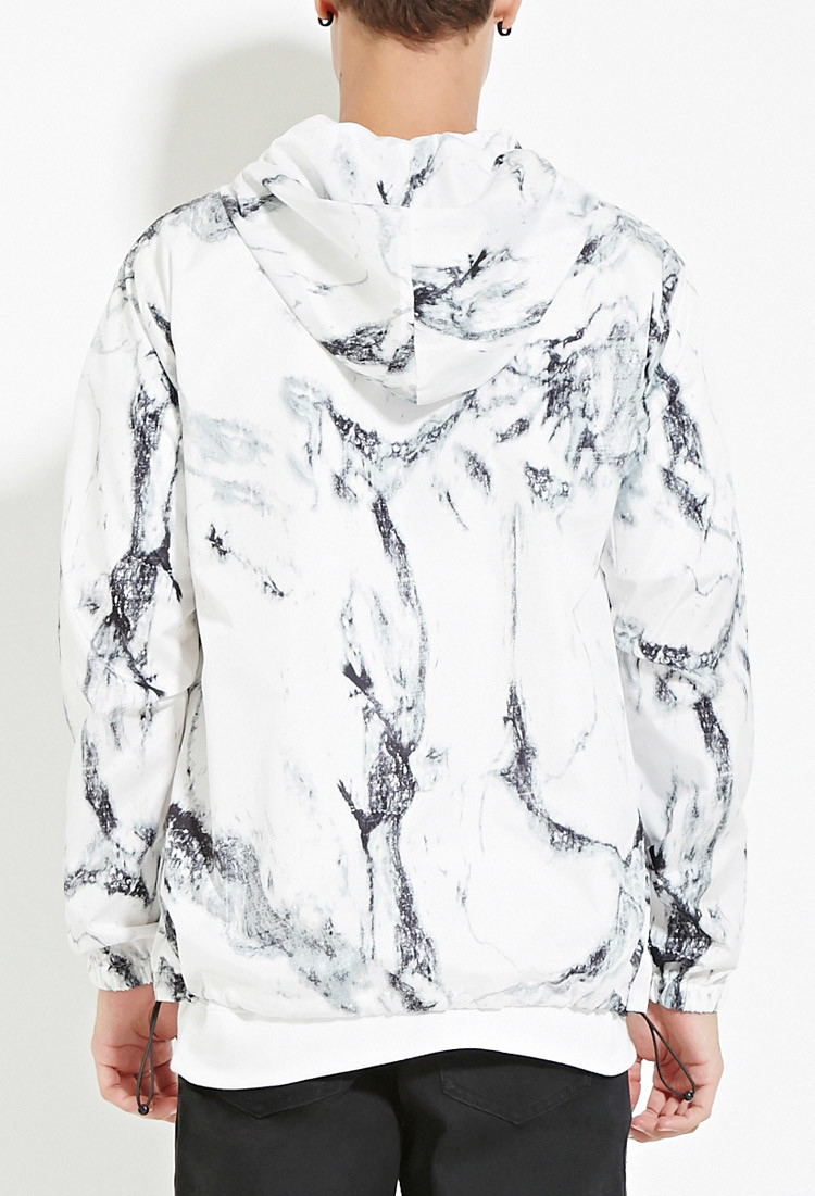 Forever 21 Synthetic Marble Print Windbreaker You've Been Added To The  Waitlist in Black/White (White) for Men - Lyst