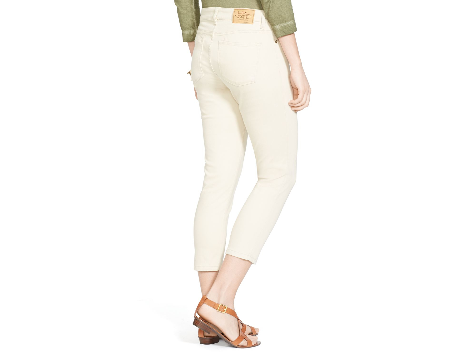 cream cropped jeans