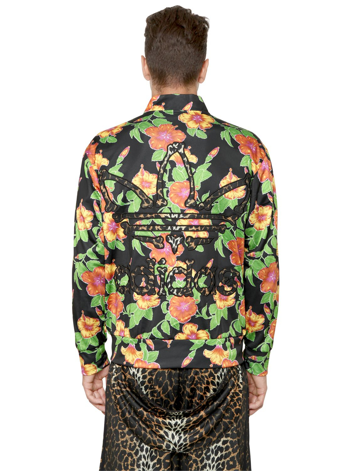 adidas black floral jacket