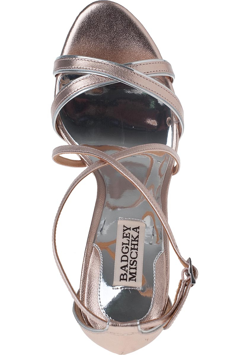 badgley mischka bridal shoes rose gold