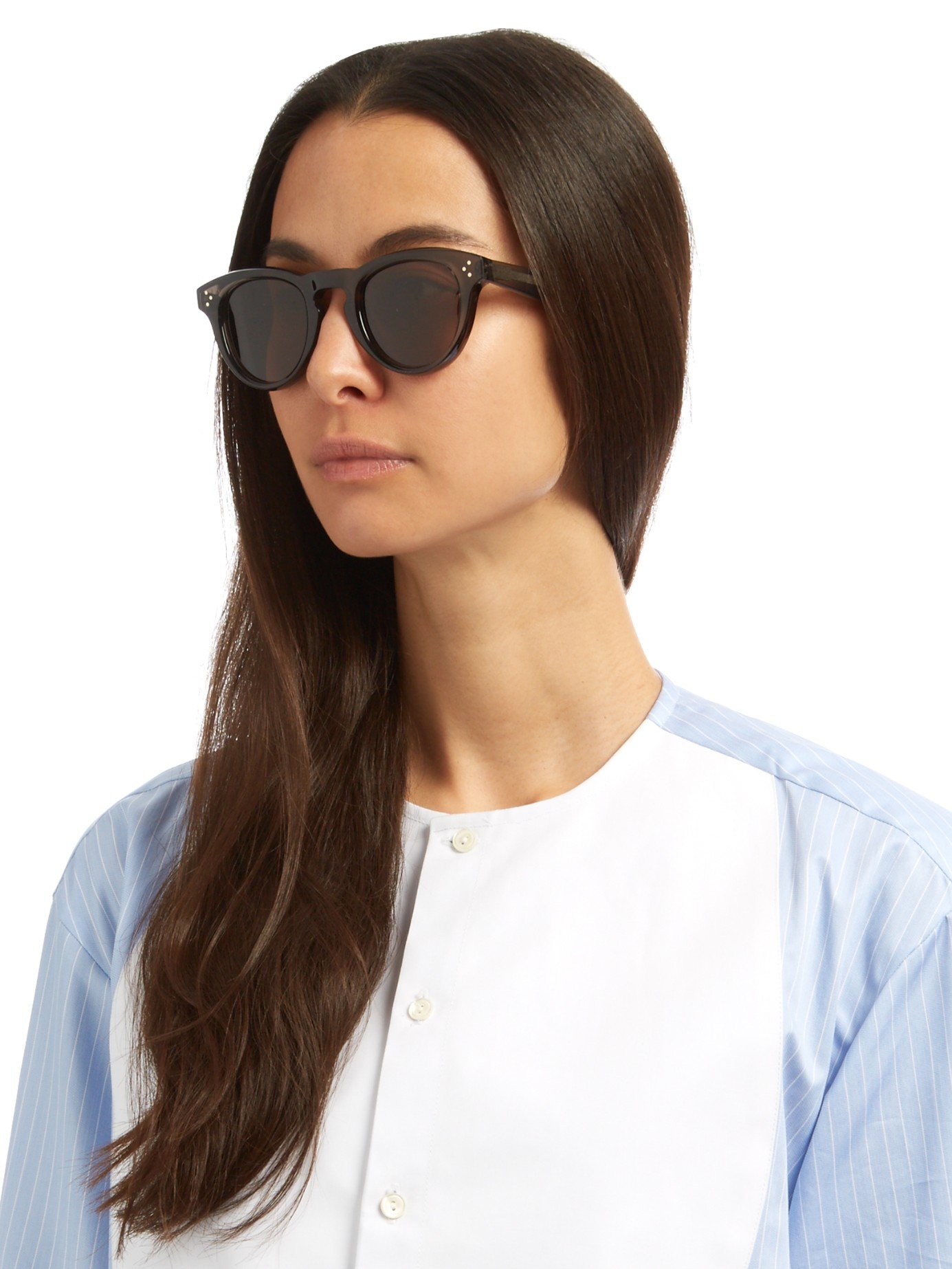 Celine Round-frame Acetate Sunglasses in Grey (Gray) - Lyst