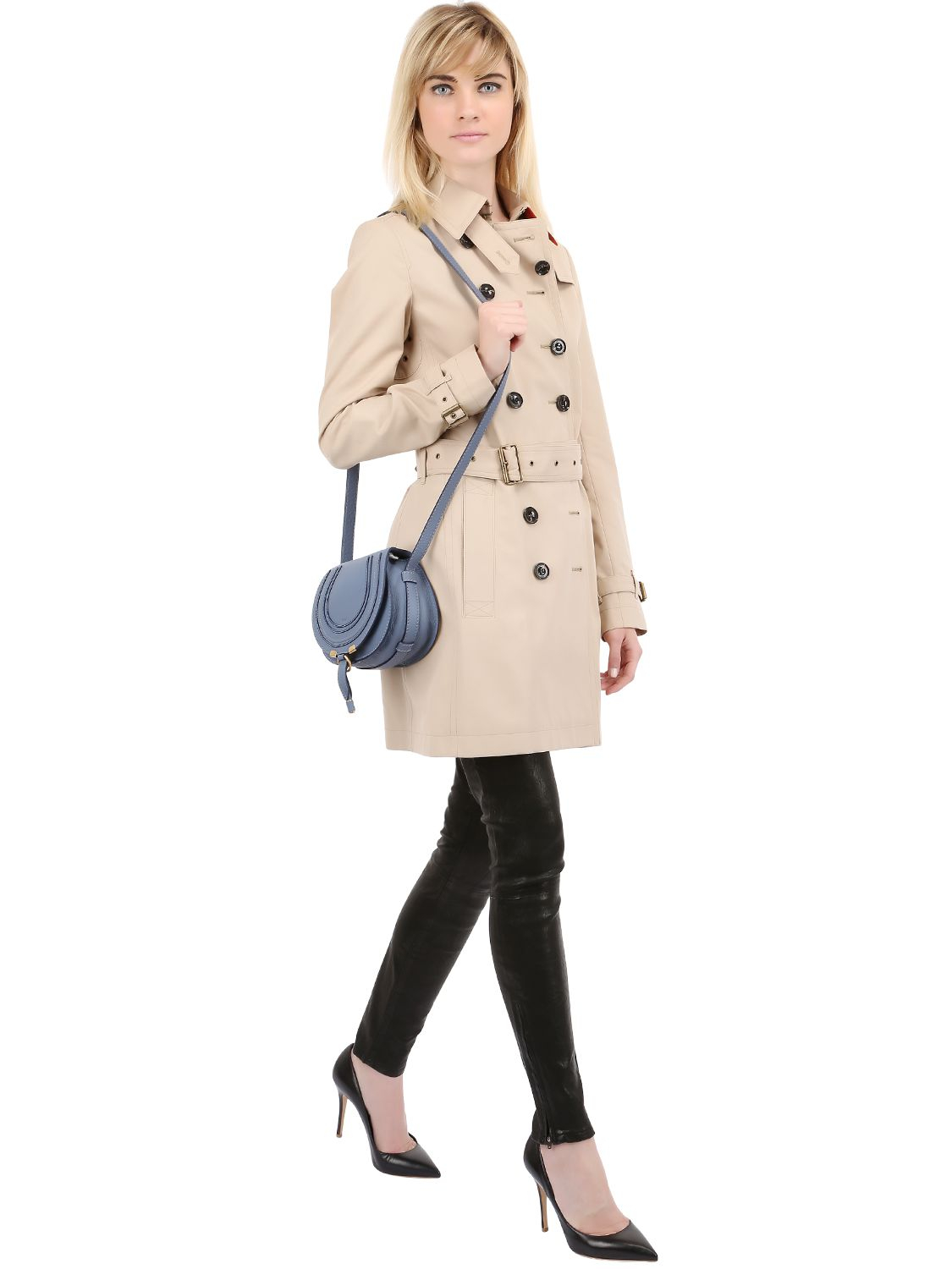 Chlo Small Marcie Leather Cross Body Bag in Blue (STREET BLUE) | Lyst  