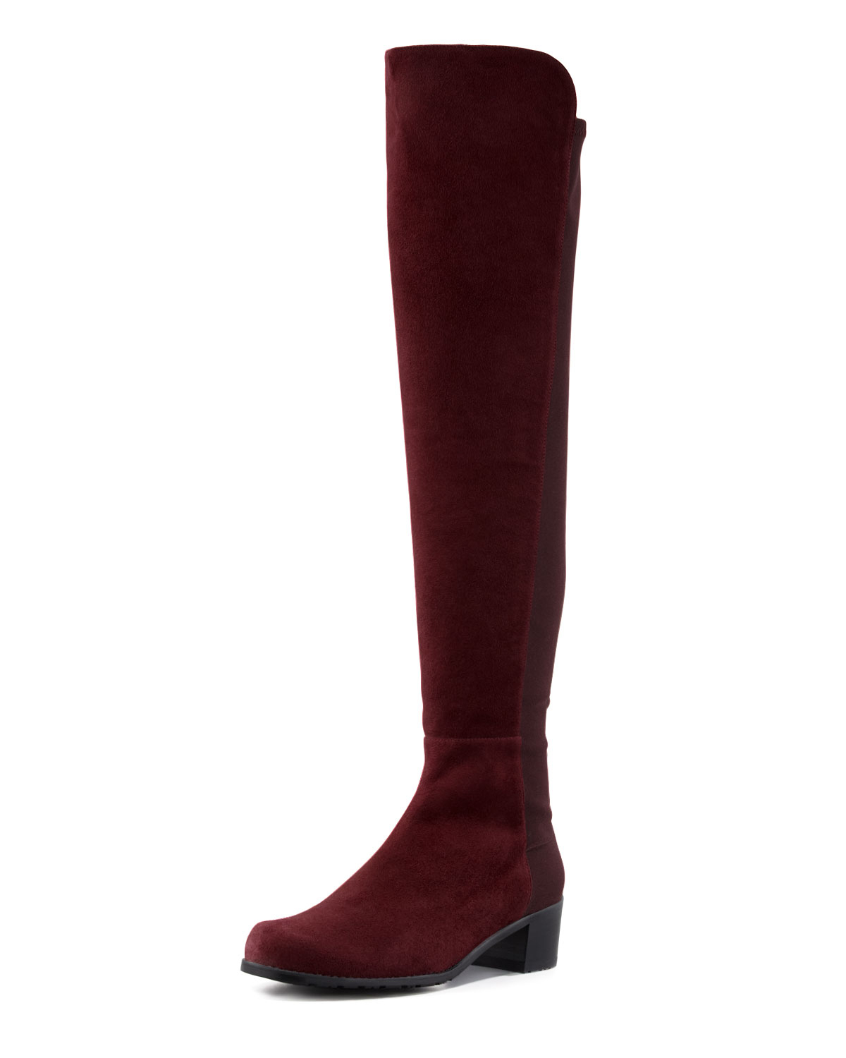 Stuart weitzman 50/50 Suede Stretch Over-the-knee Boot in Brown | Lyst