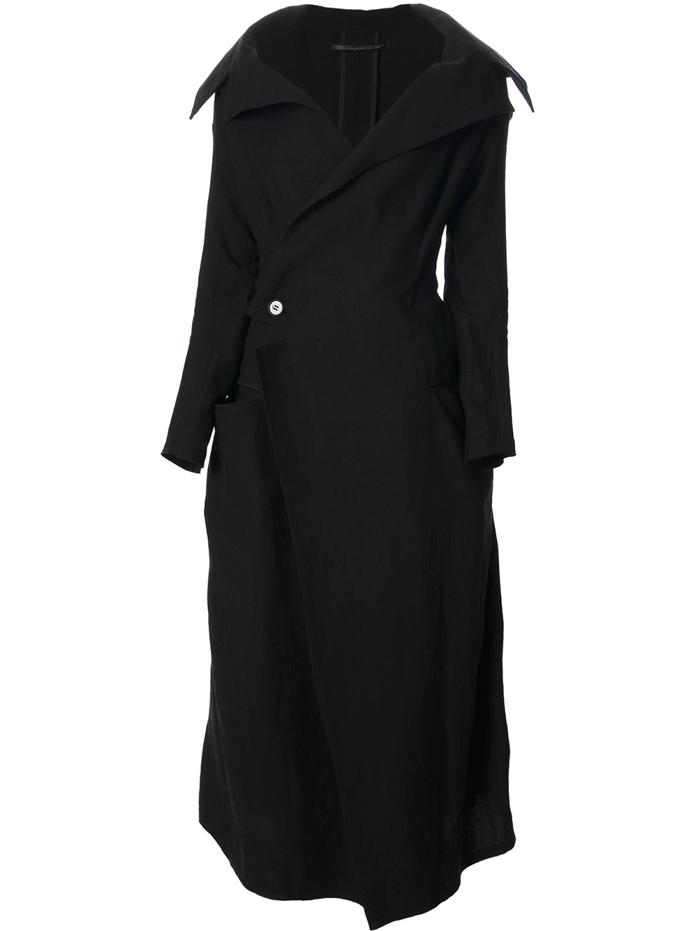 Lyst - Yohji Yamamoto Structured Long Trench Coat in Black
