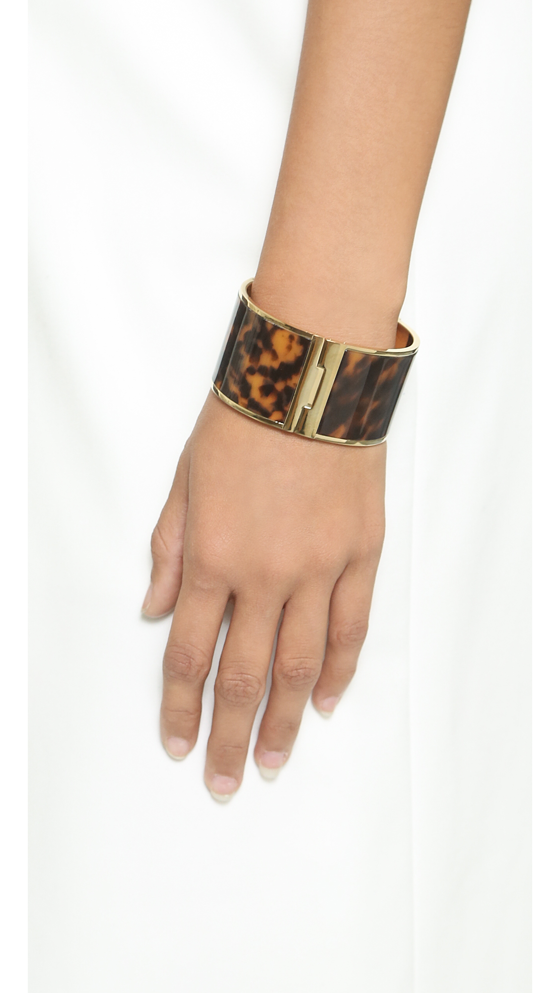 Michael Kors Wide Turn Lock Cuff Bracelet - Gold/Tortoise in Metallic - Lyst
