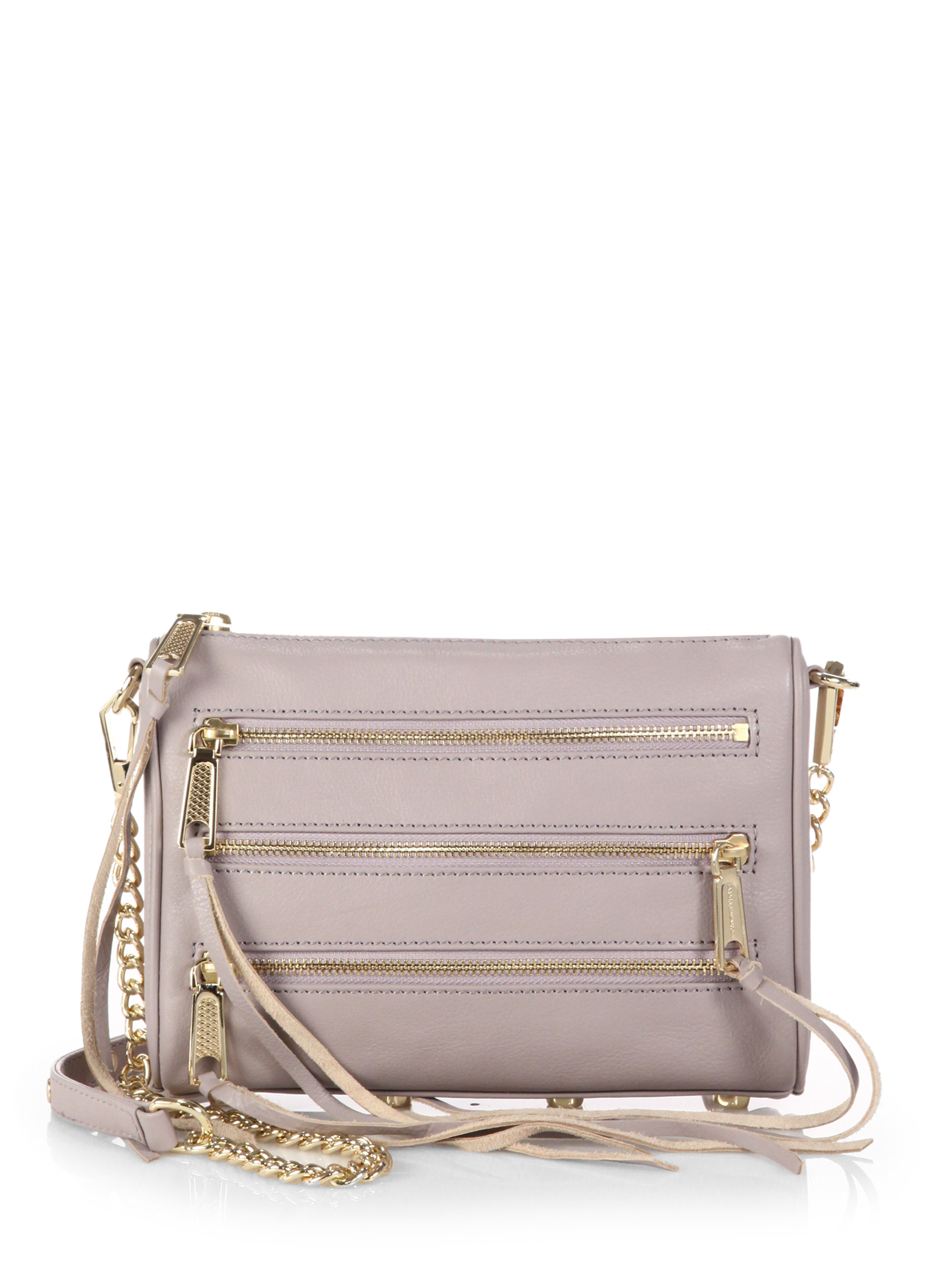 Rebecca Minkoff Mini 5 Zip Crossbody Bag in Gray Lyst