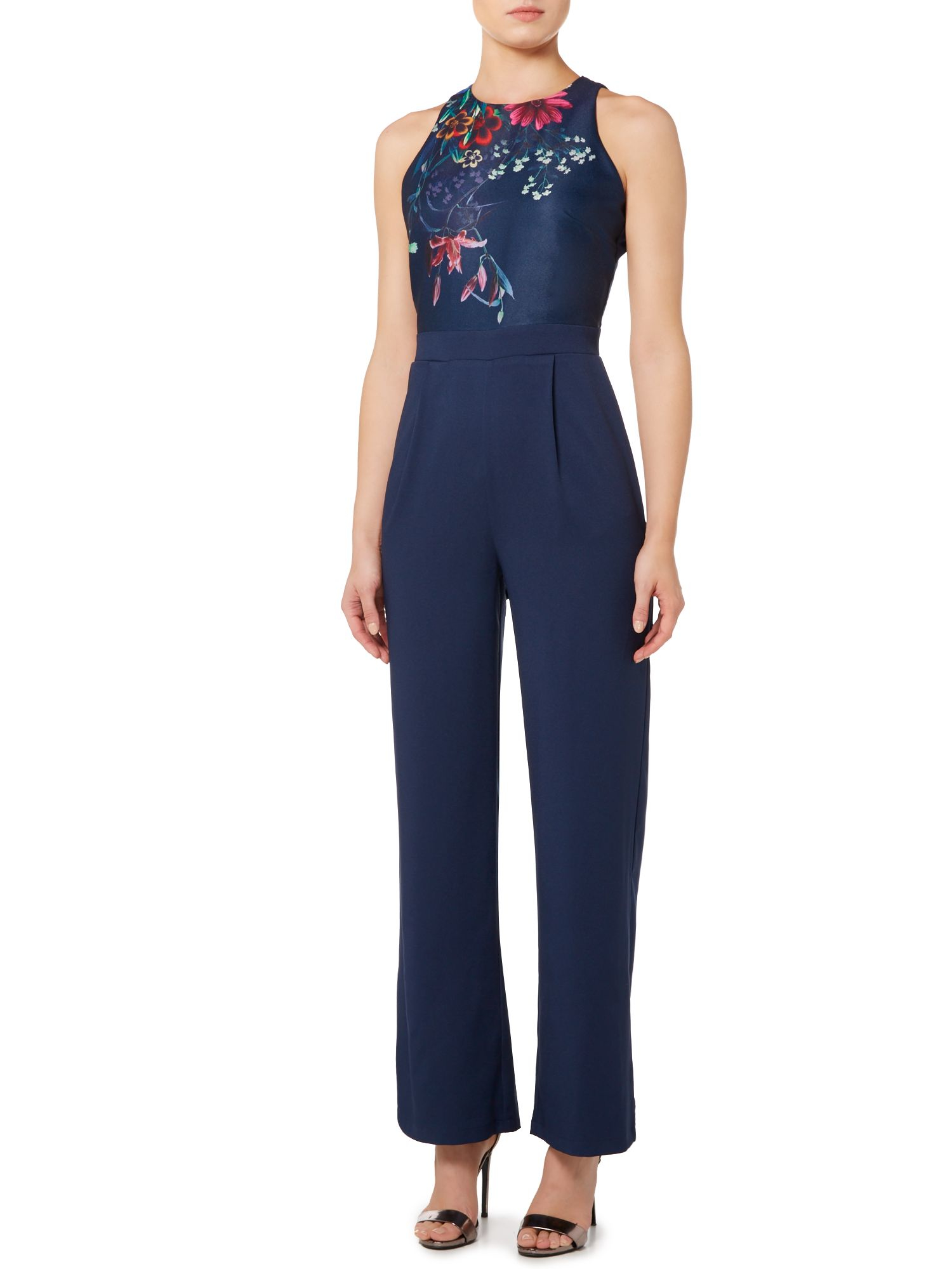 sleeveless floral wide leg jumpsuit in sleeveless floral wide leg jumpsuit in