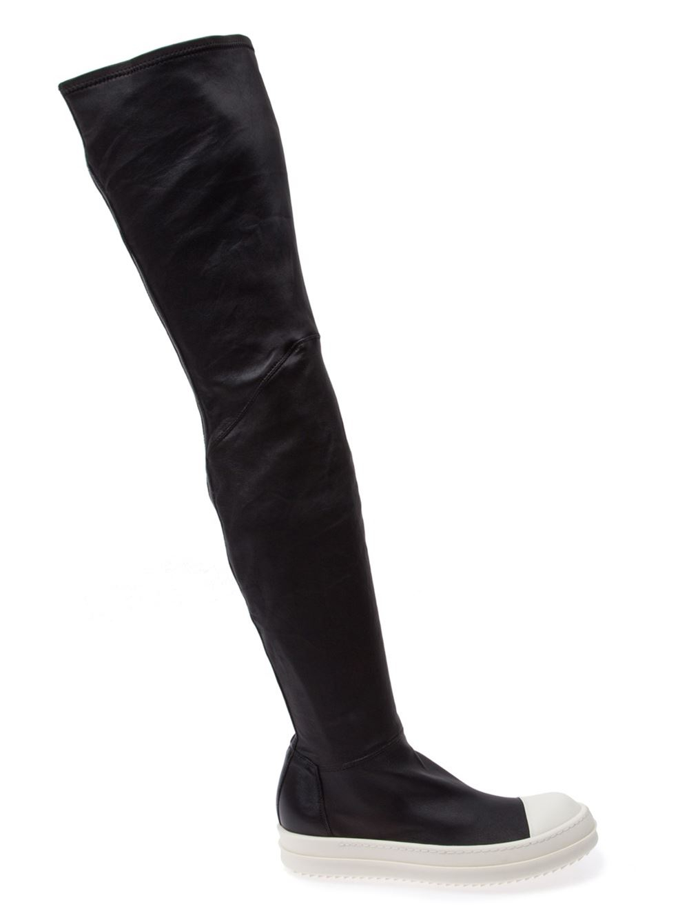 Lyst - Rick Owens Thigh High Sneaker Boots in Black