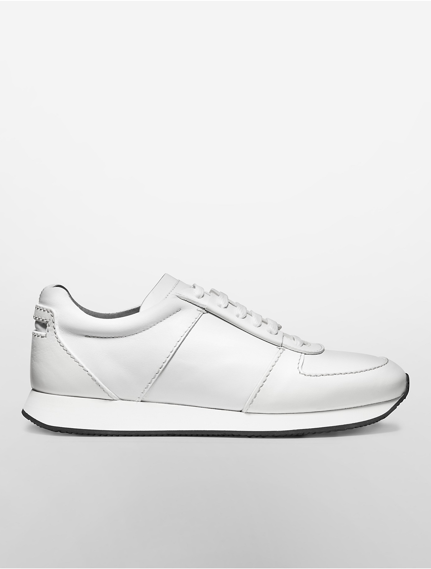Leather Runner Sneaker in White 