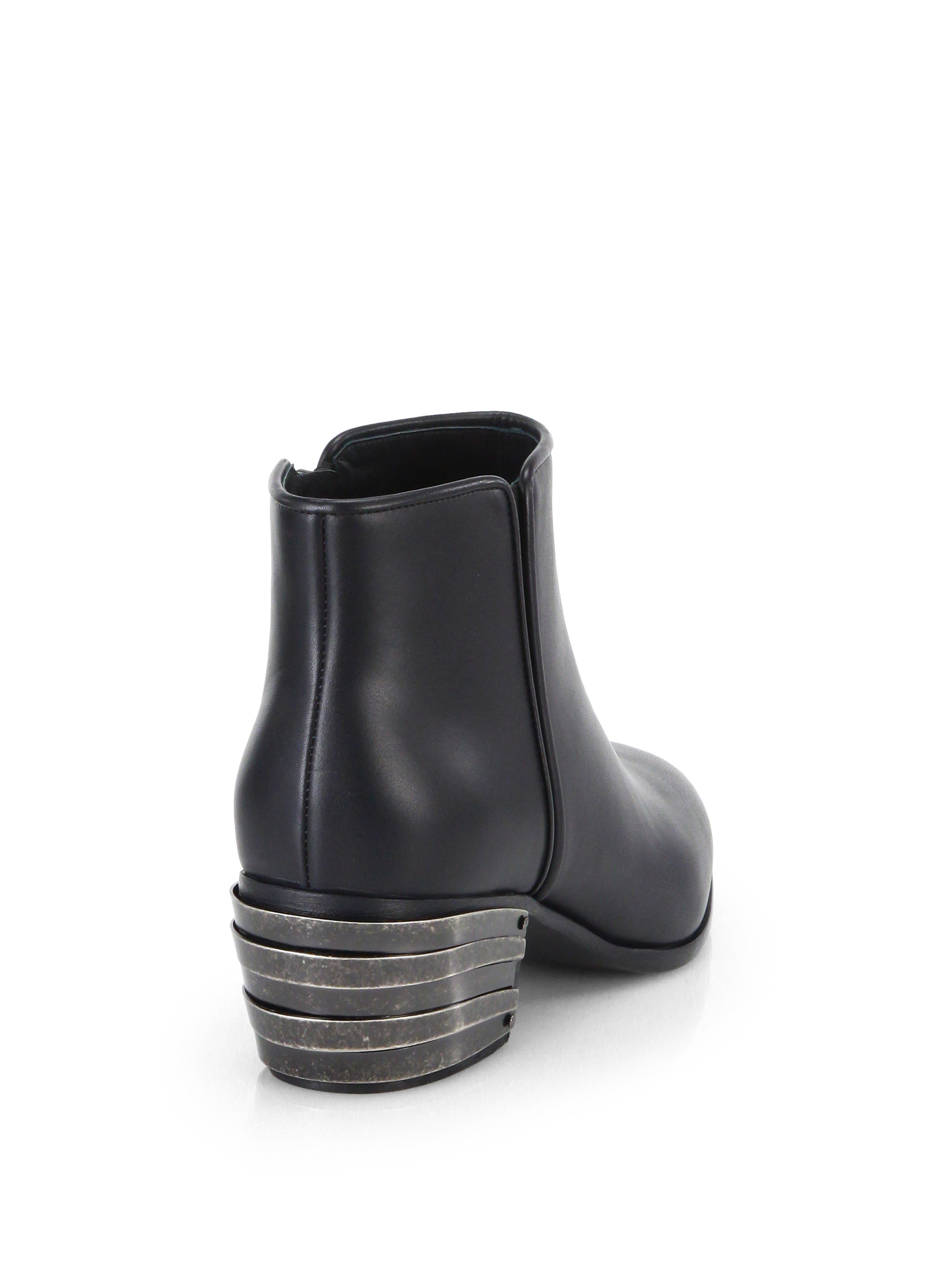 Giuseppe zanotti Metal Heel Leather Ankle Boots in Black for Men | Lyst