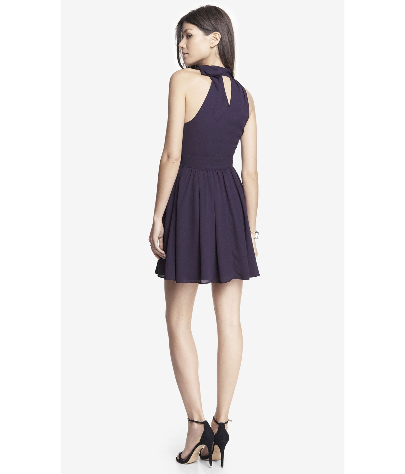 halter dress tie neck