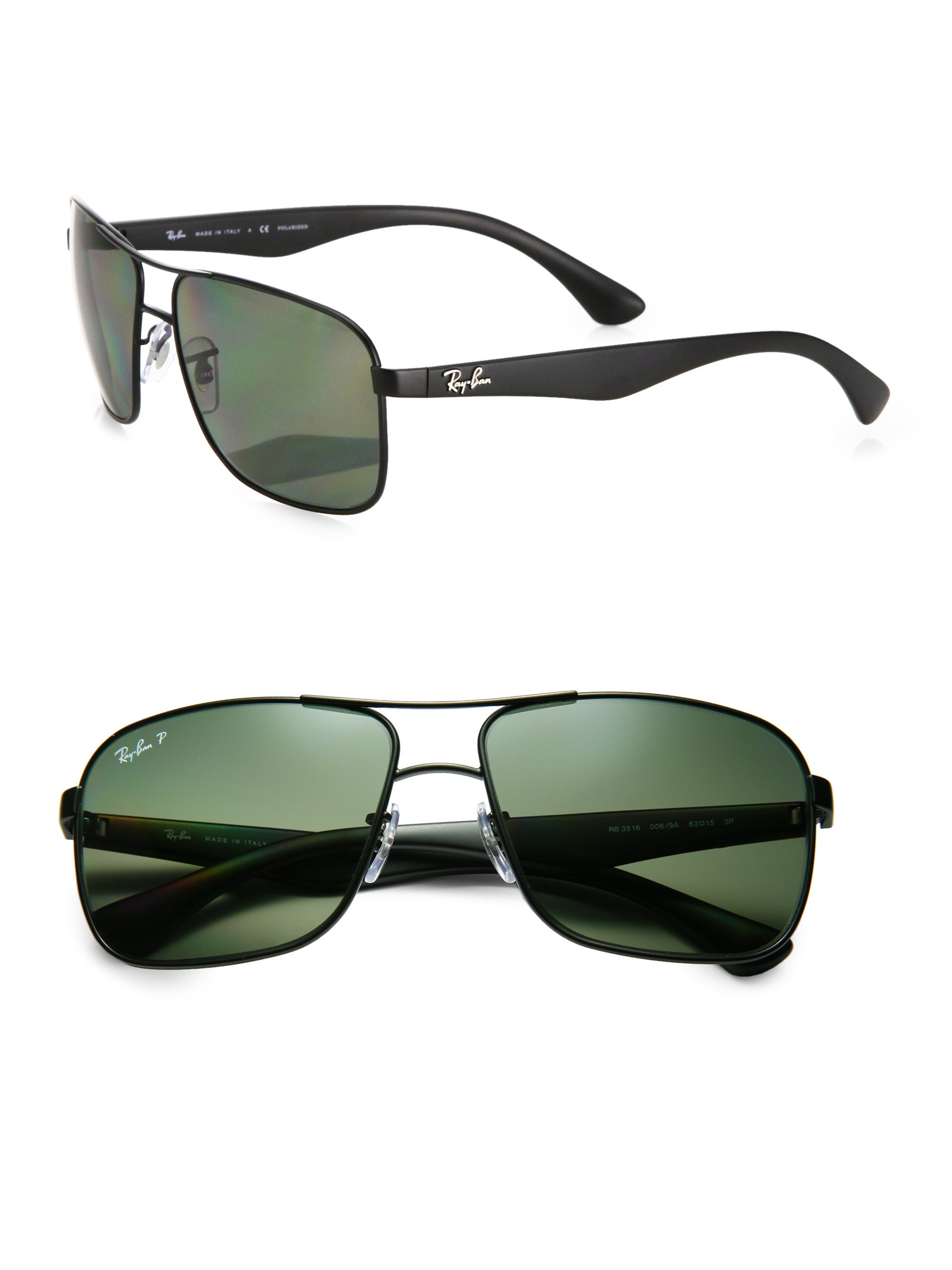 Ray-Ban 59Mm Square Aviator Sunglasses in Black for Men | Lyst