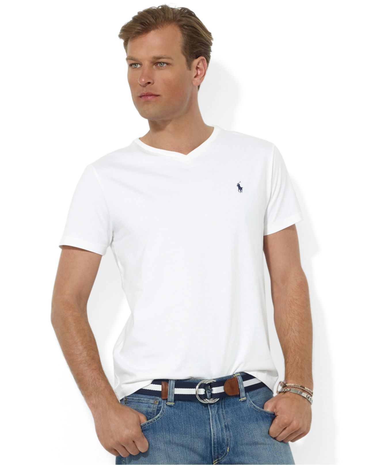 Polo ralph lauren Men's Core Medium-fit V-neck Cotton Jersey T-shirt in ...