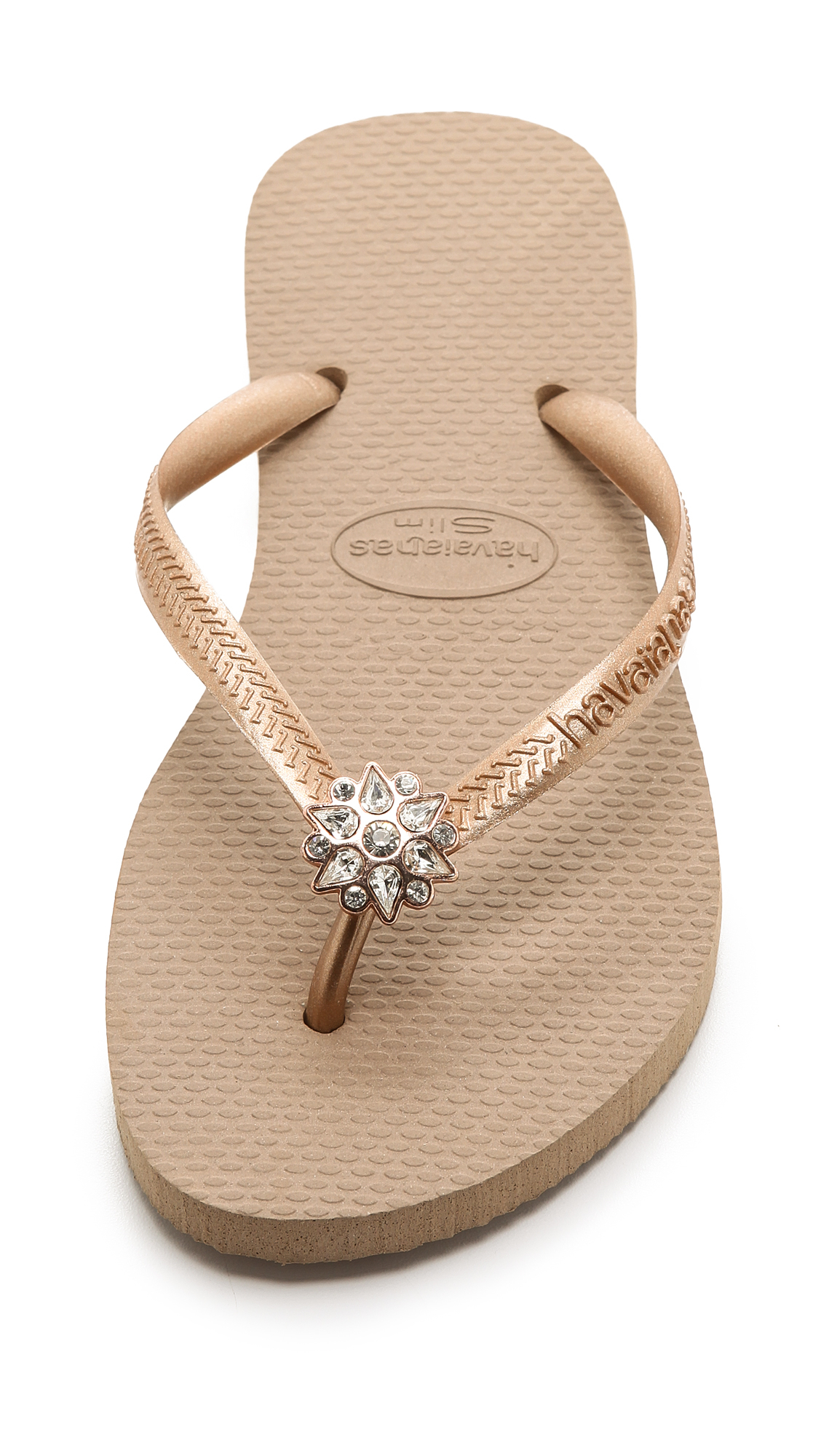 gold havaianas with crystals