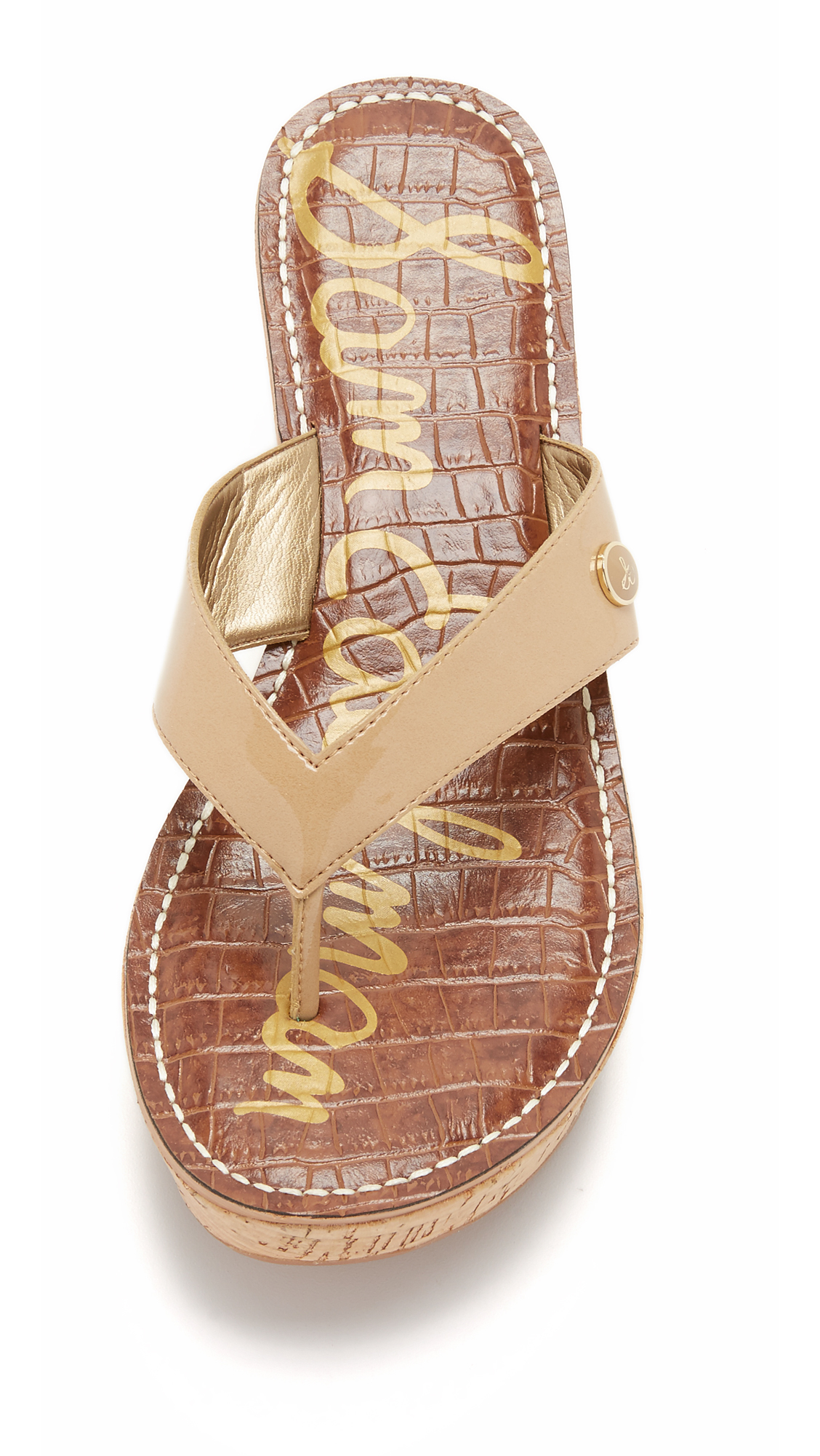 Sam Edelman Romy Wedge Thong Sandals in Brown | Lyst