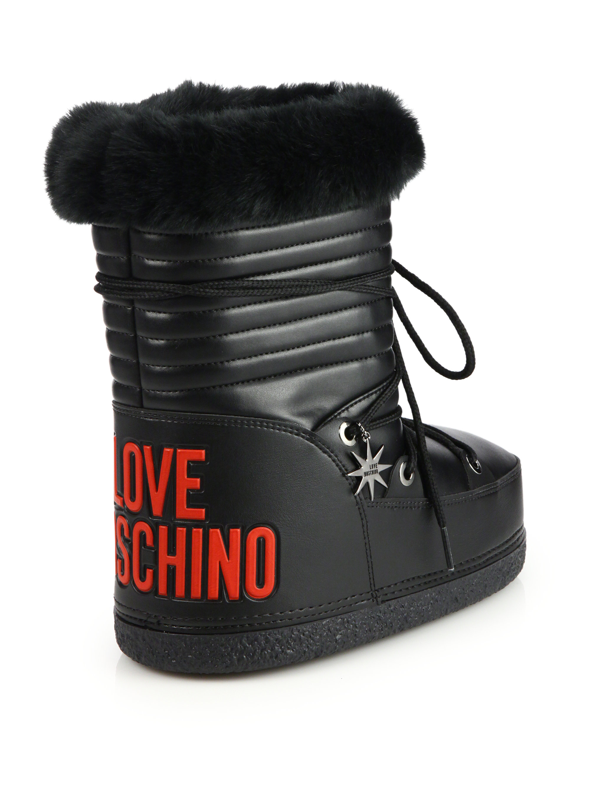 love moschino faux fur moon boots