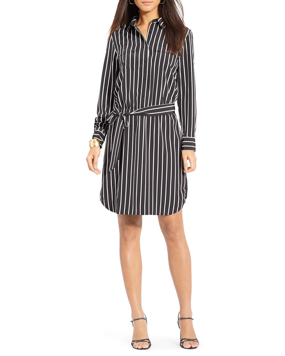 ralph lauren striped shirt dress