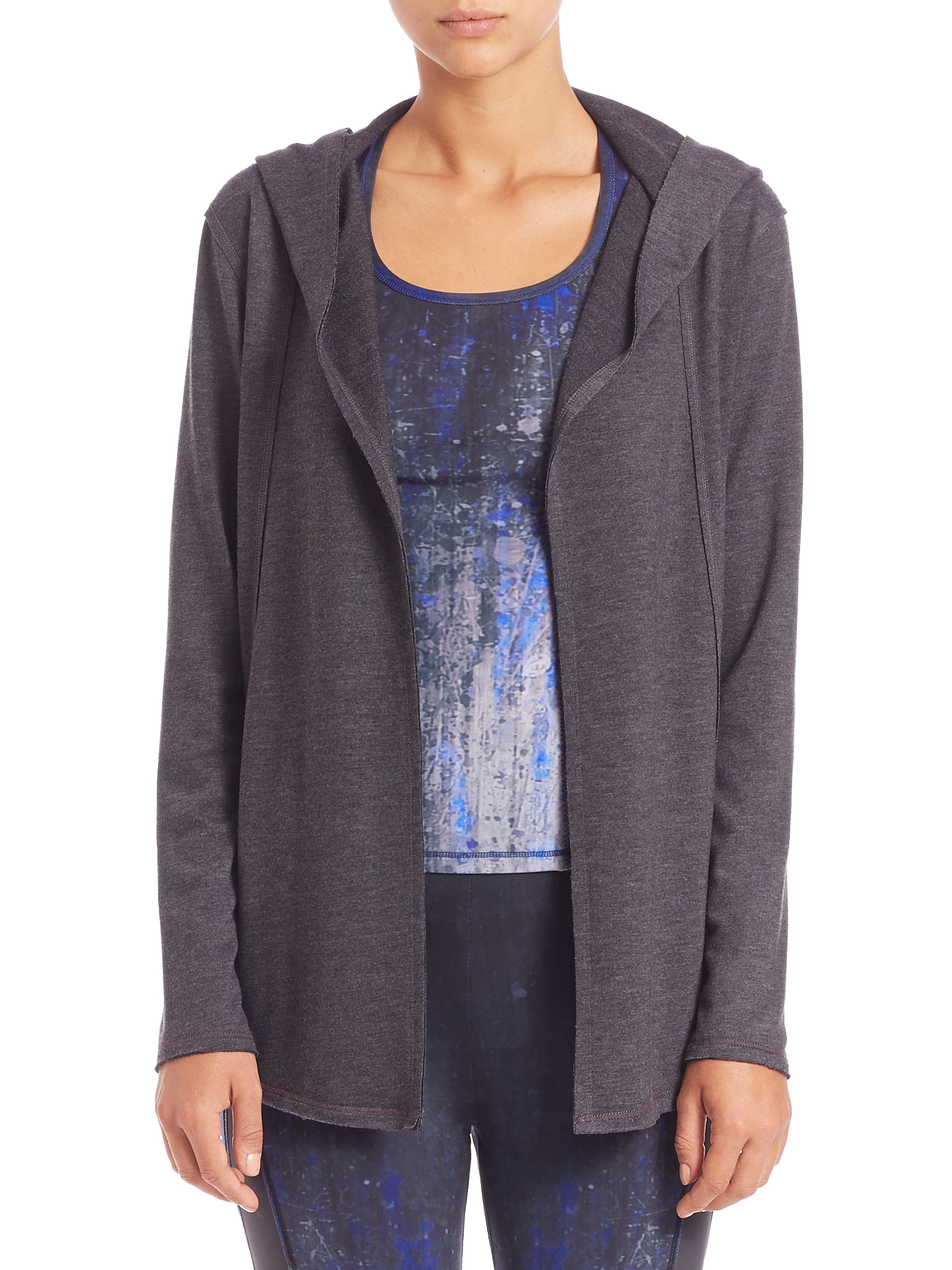 tahari hooded cardigan