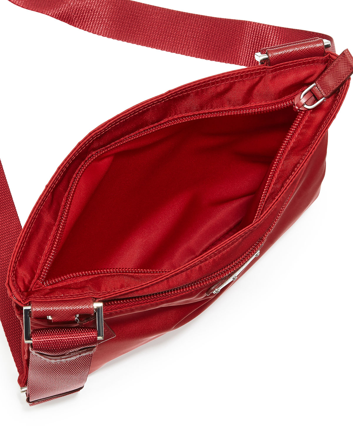 Prada Vela Flat Crossbody Bag in Red | Lyst Prada Vela Flat Crossbody Bag in Red | Lyst