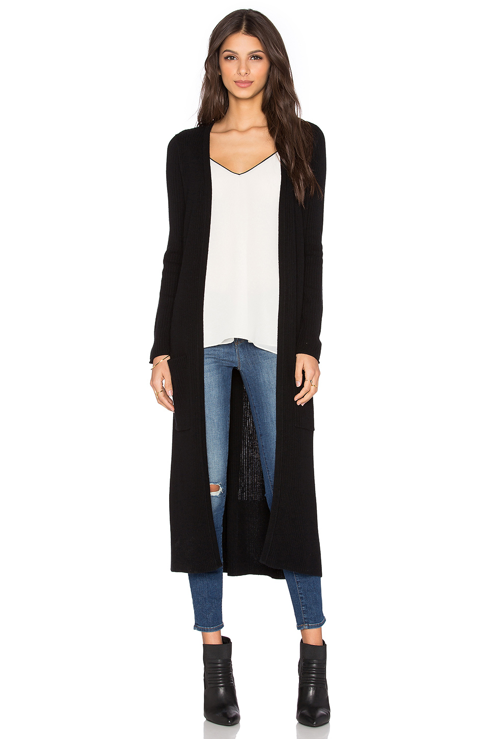 long cream knit cardigan